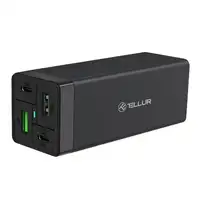 Cargador de pared Tellur PDHC2 65W (2xPD 2xQC3.0), UE,REINO UNIDO,EE. UU., negro