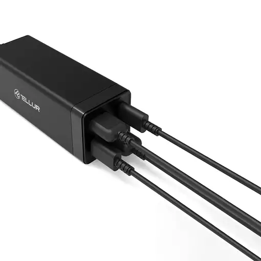 Cargador de pared Tellur PDHC2 65W (2xPD 2xQC3.0), UE,REINO UNIDO,EE. UU., negro
