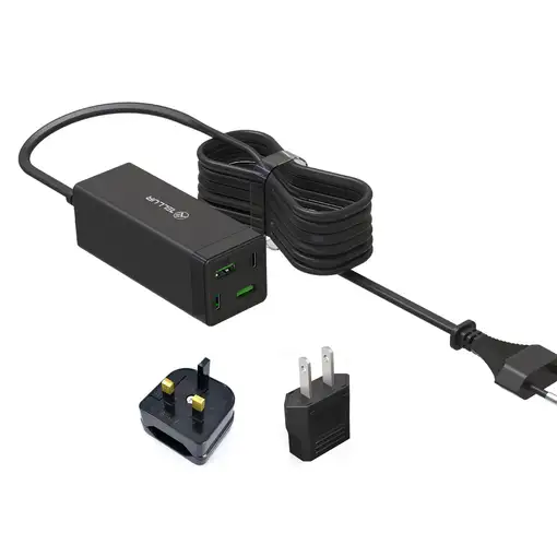Cargador de pared Tellur PDHC2 65W (2xPD 2xQC3.0), UE,REINO UNIDO,EE. UU., negro