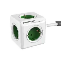 Allocacoc PowerCube Extended base múltiple 1,5 m 5 salidas AC Interior Verde, Blan
