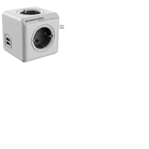 Allocacoc 1407/DEEUPC base múltiple 3 m 4 salidas AC Gris, Blanco