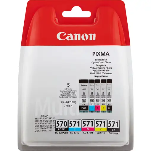 Canon 0372C004 cartucho de tinta 5 pieza(s) Original Rendimiento estándar Foto neg Canon 0372C004 cartucho de tinta 5 pieza(s) Original Rendimiento estándar Foto neg