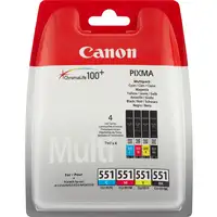 Canon CLI-551 cartucho de tinta 4 pieza(s) Original Rendimiento estándar Negro, Ci