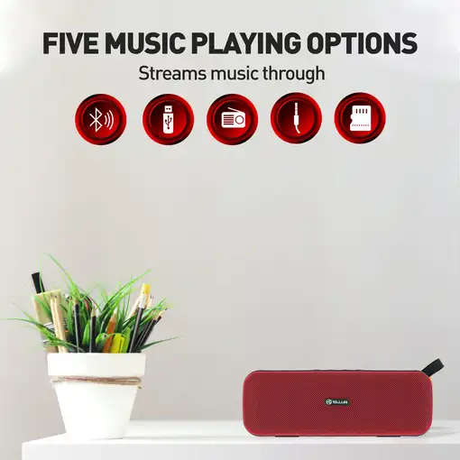 Altavoz Bluetooth Tellur Loop 10W, rojo