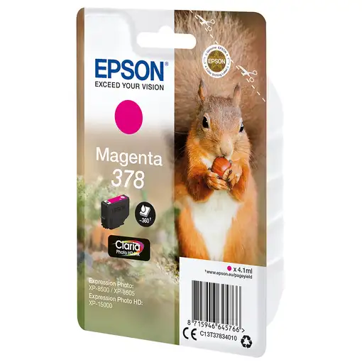 Epson Squirrel Singlepack Magenta 378 Claria Photo HD Ink