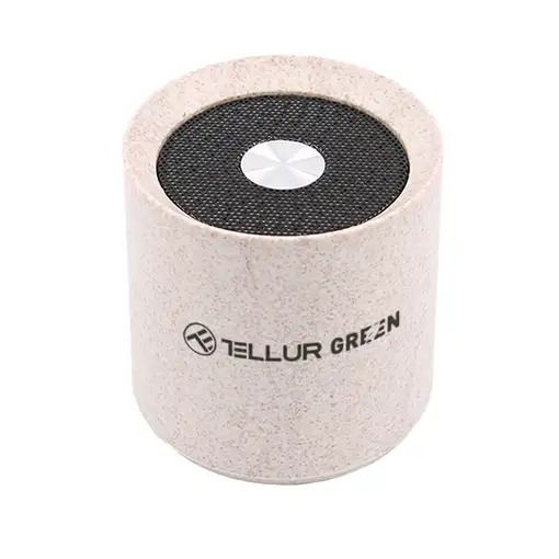 Altavoz Bluetooth Tellur Green, 3W, paja de trigo, nata