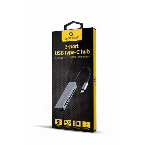 Gembird UHB-CM-CRU3P1U2P2-01 base para portátil y replicador de puertos Alámbrico