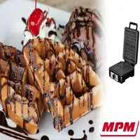 Gofrera Eléctrica Profesional, 4 Gofres Belgas Gruesos, MPM, MGO-36M