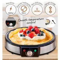 Crepera, Máquina de Hacer Crepes, Tortitas, Antiadherente,Plato 30cm CM1137,Briebe