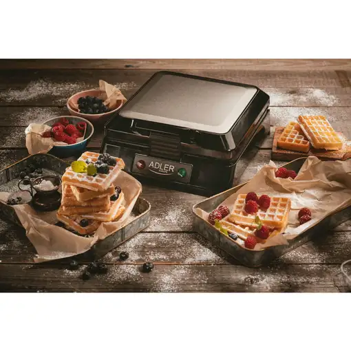Adler AD 3036 gofrera 4 barquillo(s) 1500 W Negro, Gris