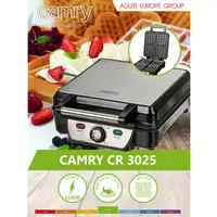 Gofrera Eléctrica,4 Gofres Belgas,Antiadherente,Regulador Temperatura Camry,CR3025
