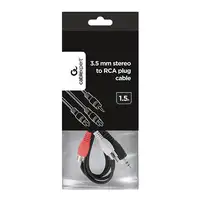 Gembird 1.5m, 3.5mm/2xRCA, M/M cable de audio 1,5 m 3,5mm Negro, Rojo, Blanco