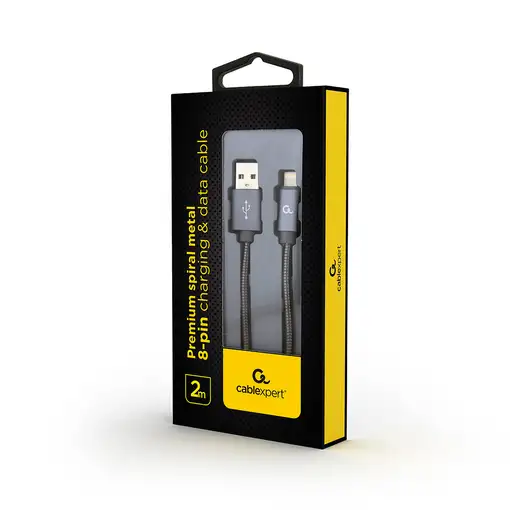 Cablexpert CC-USB2S-AMLM-2M-BG cable de conector Lightning Gris