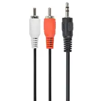 Gembird 5m, 3.5mm/2xRCA, M/M cable de audio 3,5mm Negro, Rojo, Blanco