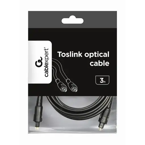 Gembird Toslink, 3m cable de audio Negro