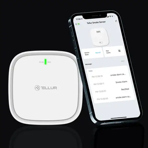 Sensor de gas Tellur Smart WiFi, DC12V 1A, blanco