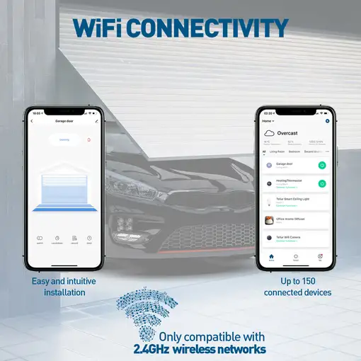 Kit de control de puerta de garaje Tellur Smart WiFi, blanco
