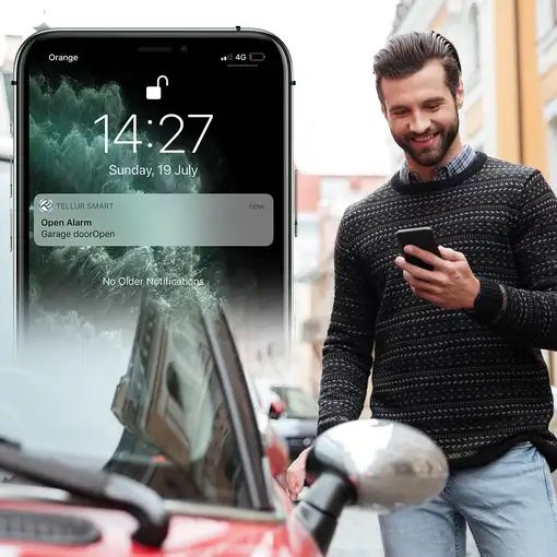 Kit de control de puerta de garaje Tellur Smart WiFi, blanco