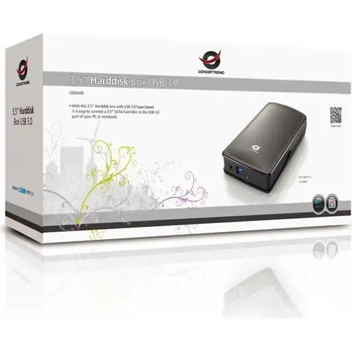 Conceptronic CHD3DUSB3 Carcasa para disco duro (HDD) de 3,5'' Grafito