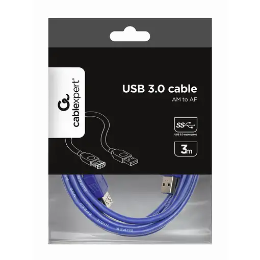 Gembird 3m USB 3.0 A M/FM cable USB USB 3.2 Gen 1 (3.1 Gen 1) USB A Azul
