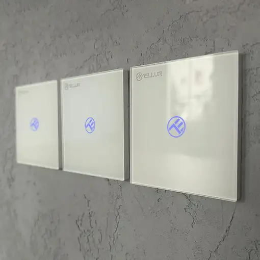 Conmutador WiFi inteligente Tellur, SS1N, con/sin neutro, 1 puerto, 1800W, 10A