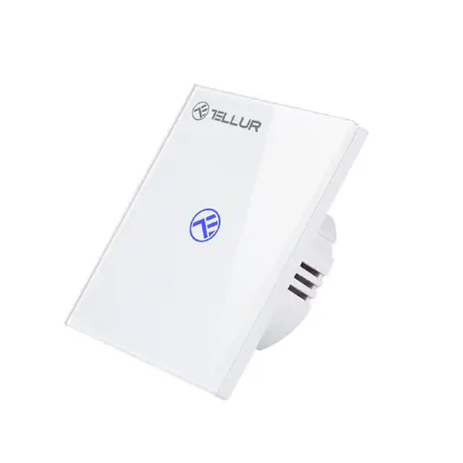 Conmutador WiFi inteligente Tellur, SS1N, con/sin neutro, 1 puerto, 1800W, 10A