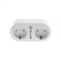 Tellur Smart WiFi AC Doble Enchufe, Lectura de energía, 16A, 2400W