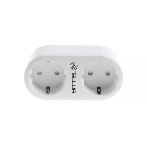 Tellur Smart WiFi AC Doble Enchufe, Lectura de energía, 16A, 2400W