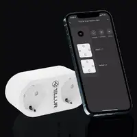 Tellur Smart WiFi AC Doble Enchufe, Lectura de energía, 16A, 2400W