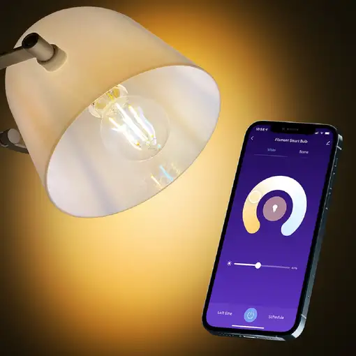 Bombilla de filamento Tellur Smart WiFi E27, 6W, blanco/cálido, atenuador