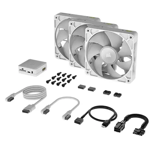 Corsair iCUE LINK RX120 RGB Carcasa del ordenador Ventilador 12 cm Blanco 3 pieza(