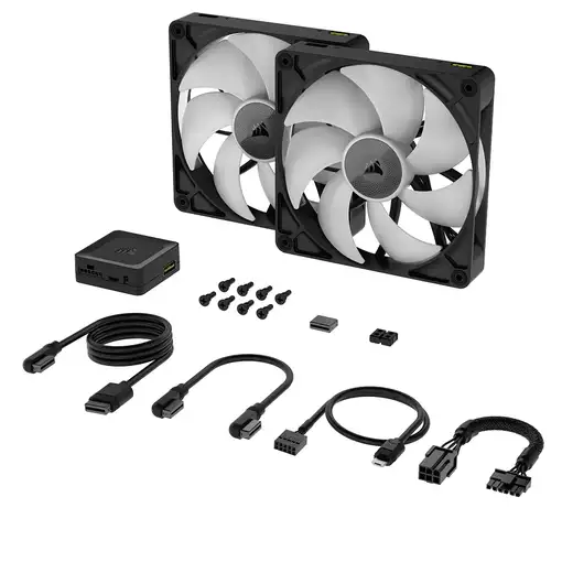 Corsair iCUE LINK RX140 RGB Carcasa del ordenador Ventilador 14 cm Negro 2 pieza(s