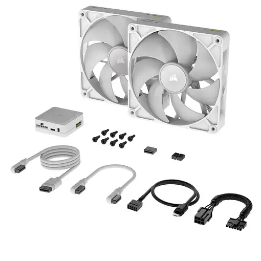 Corsair iCUE LINK RX140 RGB Carcasa del ordenador Ventilador 14 cm Blanco 2 pieza(