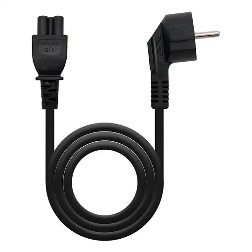 Nanocable Cable de Alimentación Trébol, CEE7 acodado/M-C5/H, Negro, 2 m