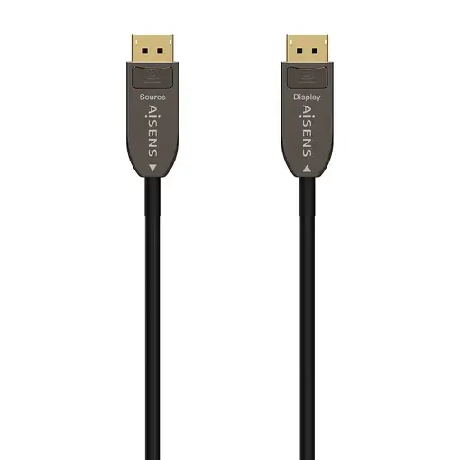 AISENS Cable DISPLAYPORT AOC V1.4 8K@60Hz 4K@120Hz 4:4:4 32.4Gbps, DP/M-DP/M, Negr