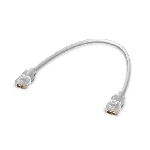 Ubiquiti UACC-Cable-Patch-EL-0.3M-W cable de red Translúcido, Blanco 0,3 m Cat6