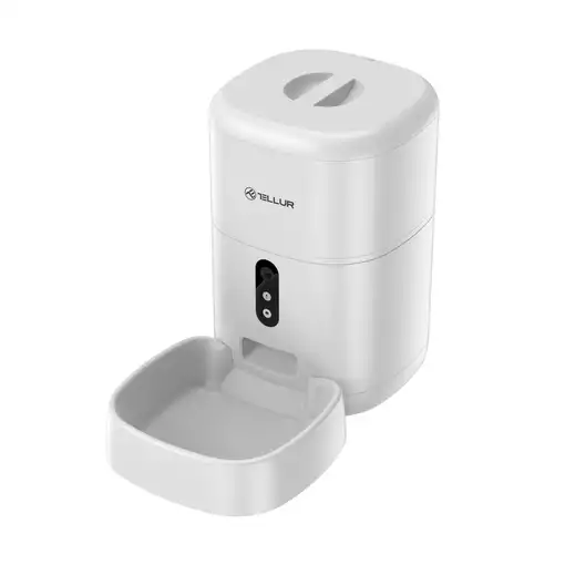 Comedero para mascotas Tellur Smart WiFi, cámara UltraHD, 4L, blanco