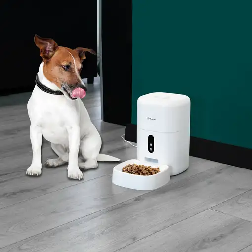 Comedero para mascotas Tellur Smart WiFi, cámara UltraHD, 4L, blanco