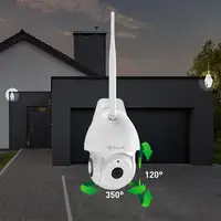 Cámara exterior Tellur Smart WiFi, 3MP, UltraHD, Autotracking, PTZ, blanco