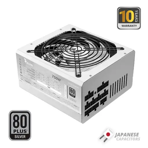 Mars Gaming MPZE750M, Fuente Alimentación Full Modular 750W ATX, 10 Años Garantía,