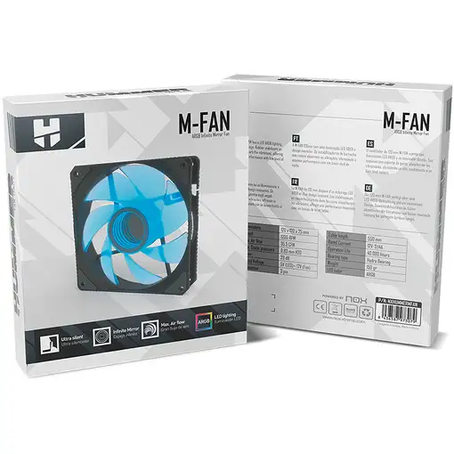NOX Hummer M-FAN Carcasa del ordenador Ventilador 12 cm Translúcido 1 pieza(s)