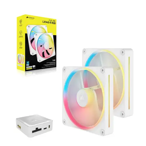 Corsair iCUE LINK LX140-R RGB Carcasa del ordenador Ventilador 14 cm Blanco 2 piez