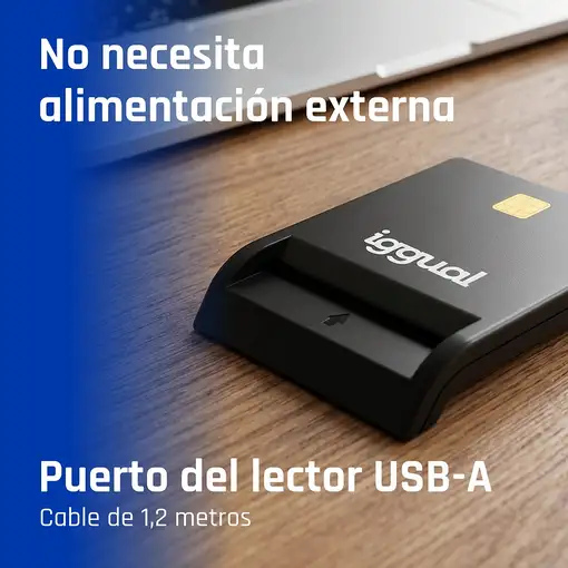 iggual Lector DNI SIP tarjetas ID USB 2.0 negro