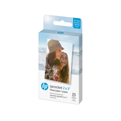 HP Sprocket Photo Paper 2 x 3 in. (50.8 x 76.2 mm) 20 sheets Brillo