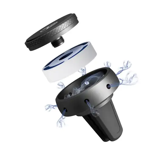 FreshDot Soporte para Teléfono Coche Magnético, Kit de Fragancia Antitabac, gris
