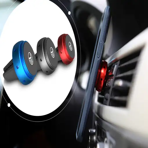 FreshDot Soporte para Teléfono Coche Magnético, Kit de Fragancia Antitabac, gris