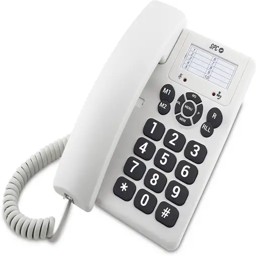 SPC Original - Teléfono fijo sobremesa, teclas grandes, 3 memorias directas