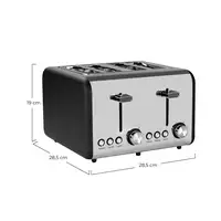 Tostadora Retro Doble 1500W Negro/Plata Dayron