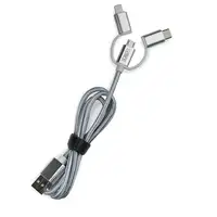 Cargador Dual Car Charger (2.4A) + Cable 3In1  Plata