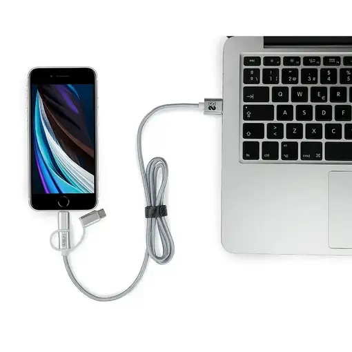 Cargador Dual Car Charger (2.4A) + Cable 3In1  Plata